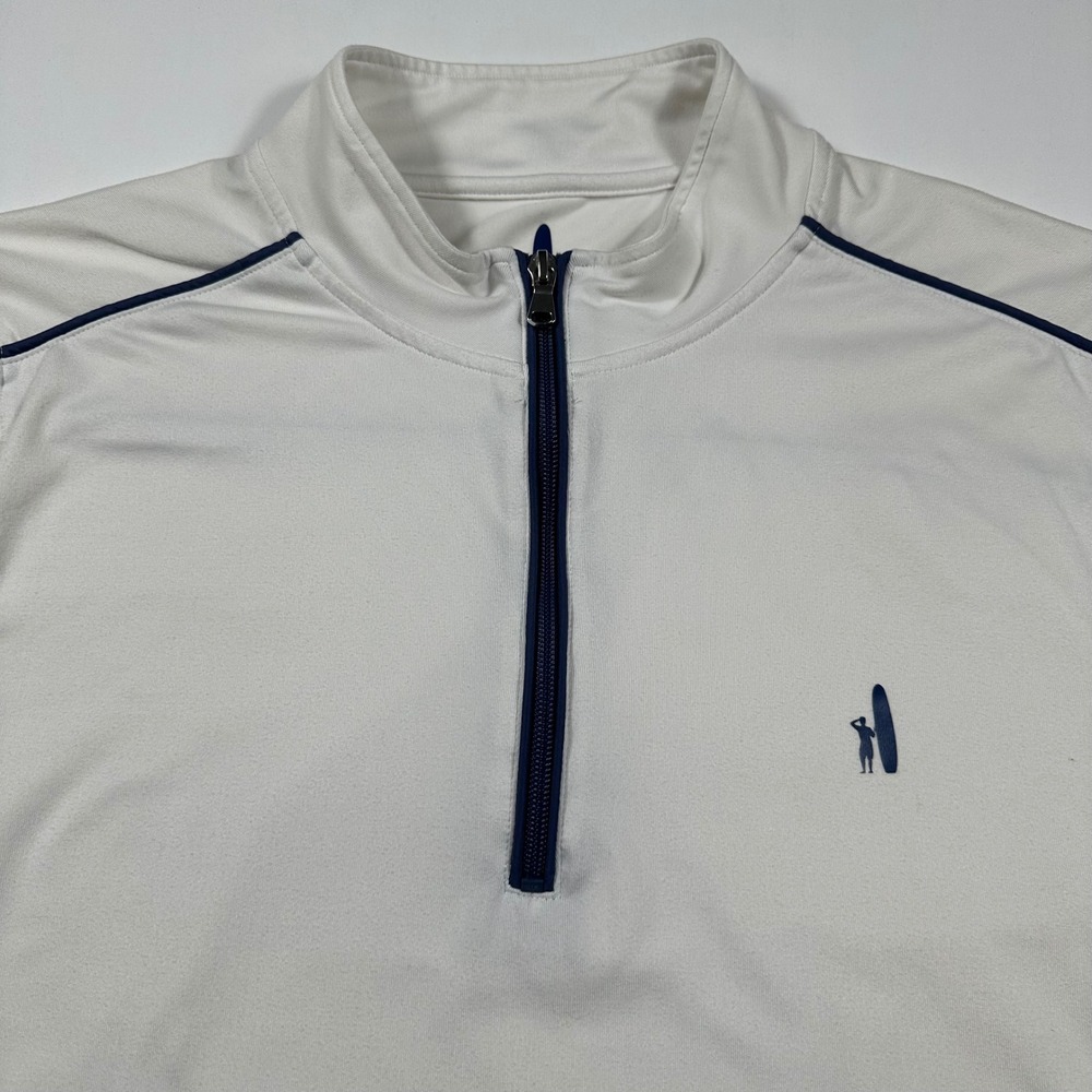 Johnnie-O Prep-Formance Pullover Mens Medium 1/4 Zip White Riverside Golf Club